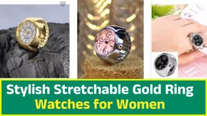 Stylish Stretchable Gold Ring Watches for Women