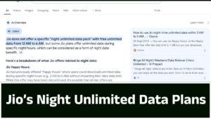 Jio’s Night Unlimited Data Plans